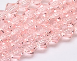 2187 imiterad australiensiska glaspärlor bicones 6mm rosa på sträng