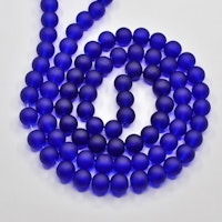 2193 Frostade pärlor royal blue 6mm