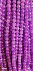 2151 Krackelerade glaspärlor 8mm blue violet