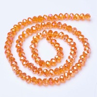 2400 6mm electropläterade fasetterade glasrondeller - dark orange