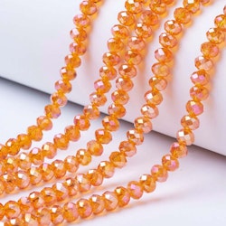 2400 6mm electropläterade fasetterade glasrondeller - dark orange