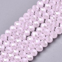 2406 imiterad jade fasetterade rondeller glaspärlor 4x3mm pink