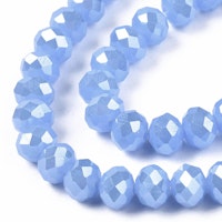 2411 imiterad jade fasetterade rondeller glaspärlor 8mm cornflower blue