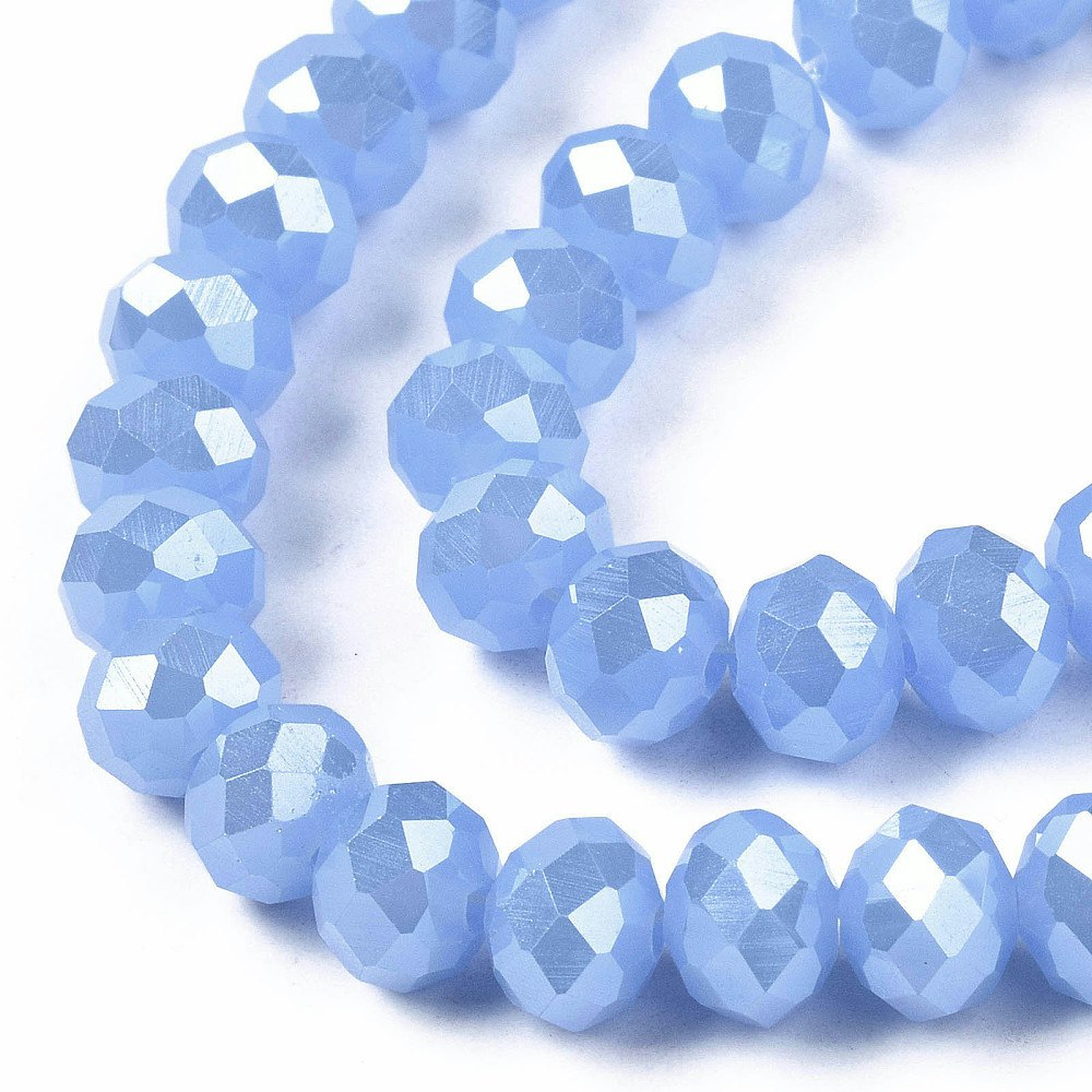 2412 imiterad jade fasetterade rondeller glaspärlor 3,5x3mm cornflower blue
