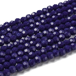 2413 4mm glaspärla rund fasetterad marine blue