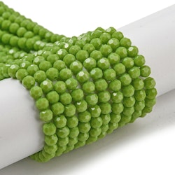 2416 4mm glaspärla rund fasetterad lime