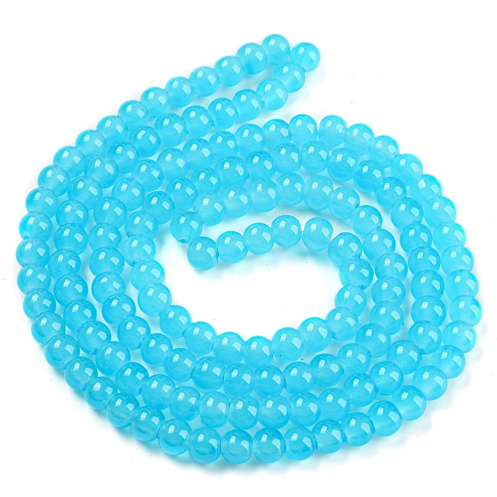 2434 Imiterad Jade 6mm medium turkos