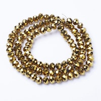 2440 Glaspärlor fasetterade abacus 3x2mm sträng guld