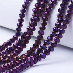 2442 Glaspärlor fasetterade abacus 3x2mm sträng lila