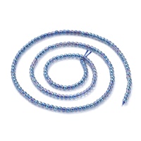 2447 2~2,3mm Electropläterade glaspärlor rondell blue