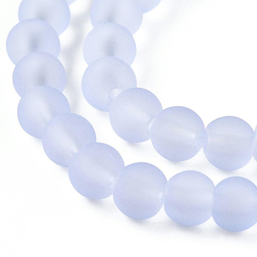 2453 Frostade pärlor lilablå 6mm