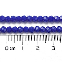 2558 Glaspärla rund fasett 4mm Royal blue