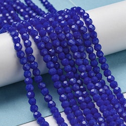 2558 Glaspärla rund fasett 4mm Royal blue