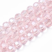 2965 Transparent rosa 4mm rund fasetterad glaspärla
