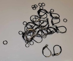 2978 Örhänges krokar gunmetall 10 par inkl ringar