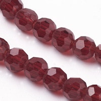 3068 glaspärla fasetterad rund 4mm mörk röd