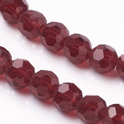 3068 glaspärla fasetterad rund 4mm mörk röd