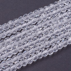 3069 glaspärla fasetterad rund 4mm transparent