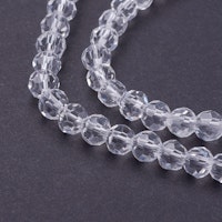 3069 glaspärla fasetterad rund 4mm transparent