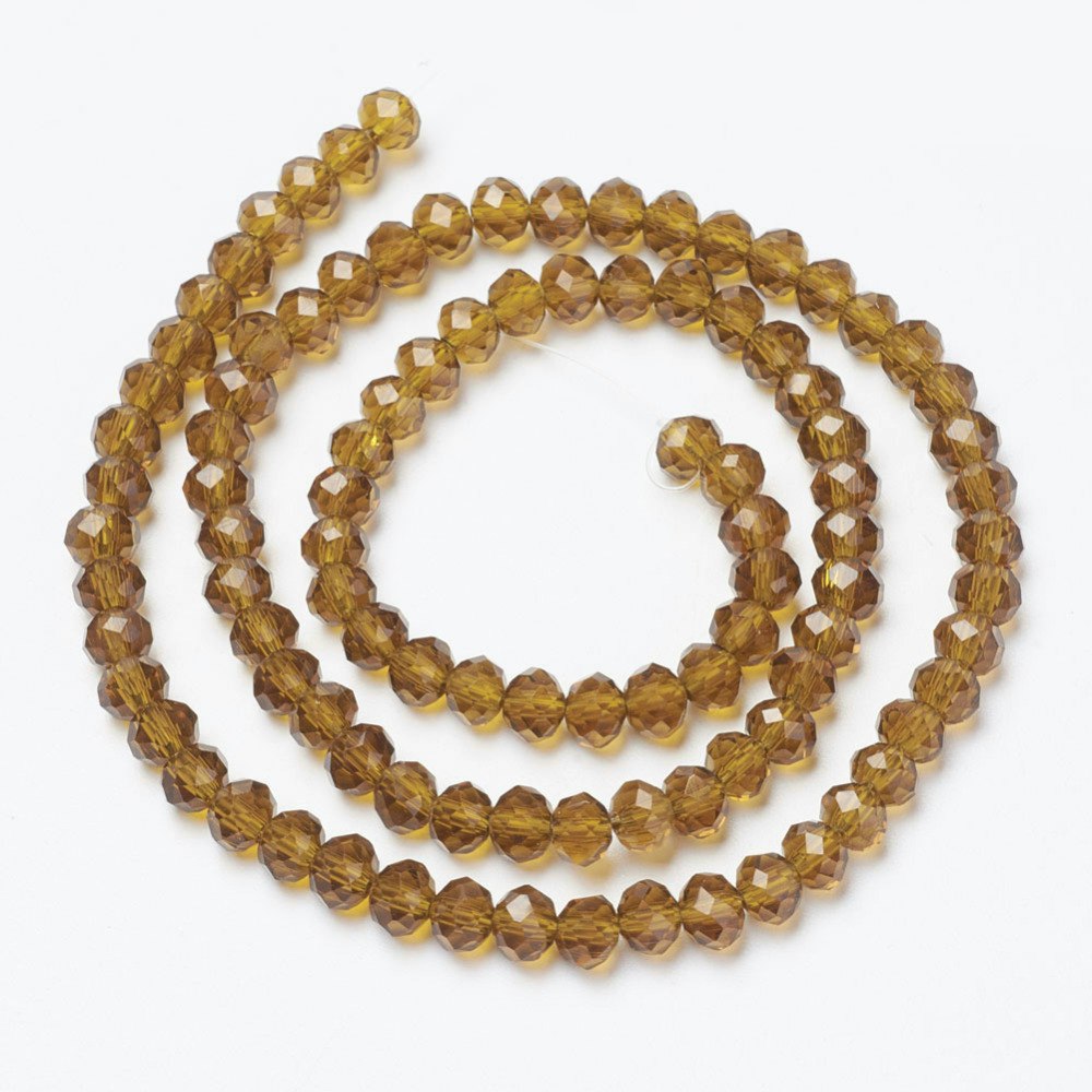 3070 glaspärla fasetterad rondell 4x3mm golden rod