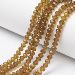 3070 glaspärla fasetterad rondell 4x3mm golden rod