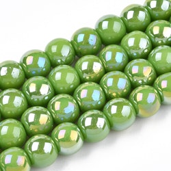 3102 Glaspärla electroskimmer 6~6,5mm lime green
