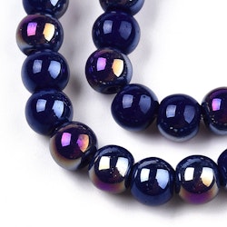 3103 Glaspärla electroskimmer 6~6,5mm dark blue