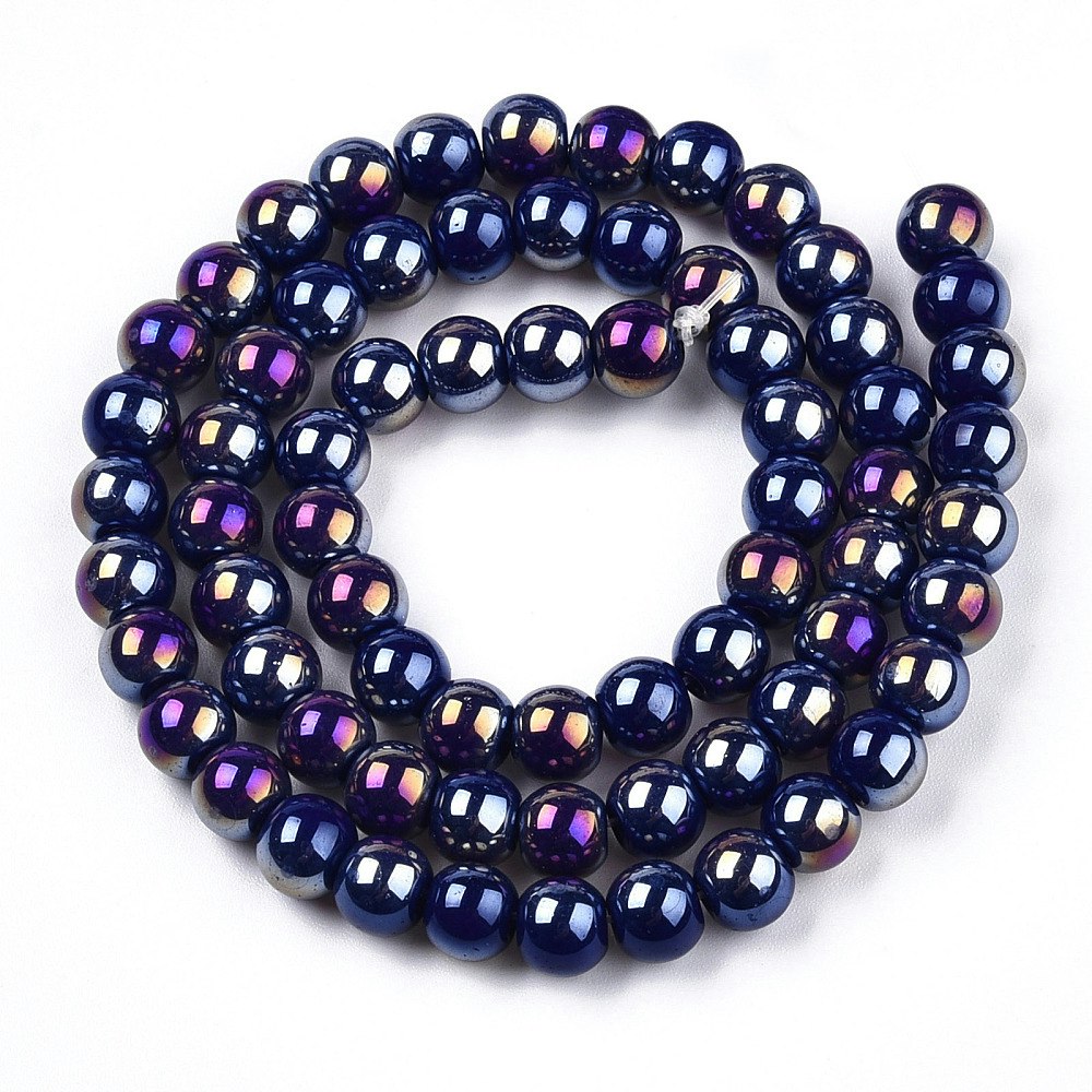 3103 Glaspärla electroskimmer 6~6,5mm dark blue