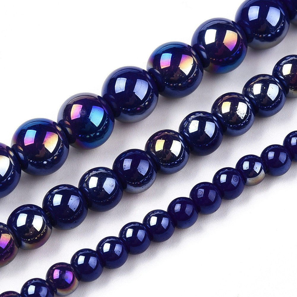 3103 Glaspärla electroskimmer 6~6,5mm dark blue