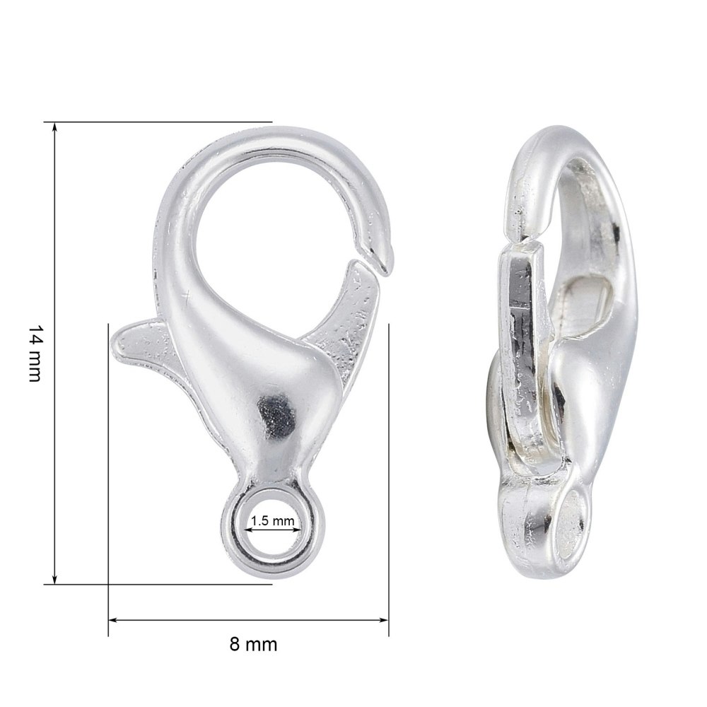 3108 Klolås silver 14mm 50 stk