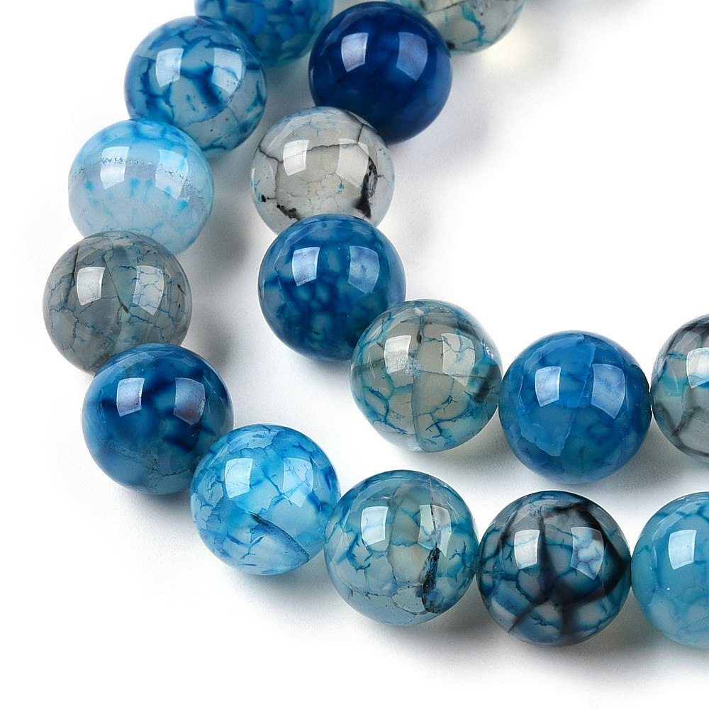 3113 Dragon vein agat 8mm steel blue