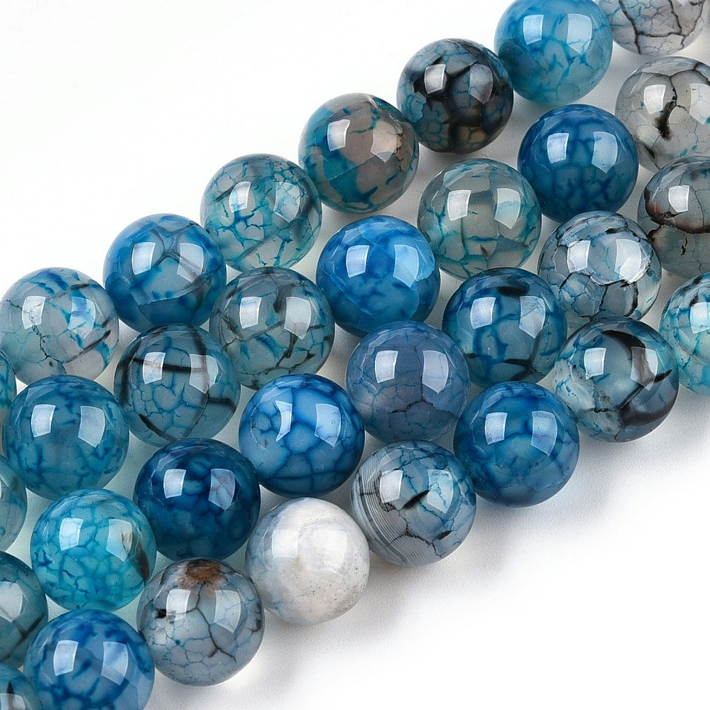 3113 Dragon vein agat 8mm steel blue