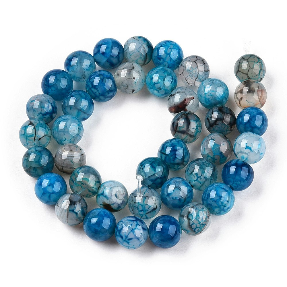 3113 Dragon vein agat 8mm steel blue