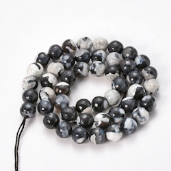 3114 Dragon vein agat 8mm creamy white