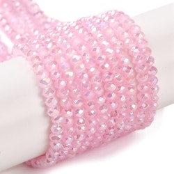 3119 glaspärla electropläterad rondell 3x2mm rosa