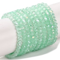 3123 glaspärla electropläterad rondell 3x2mm aquamarin