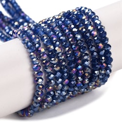 3126 glaspärla electropläterad rondell 3x2mm royal blue