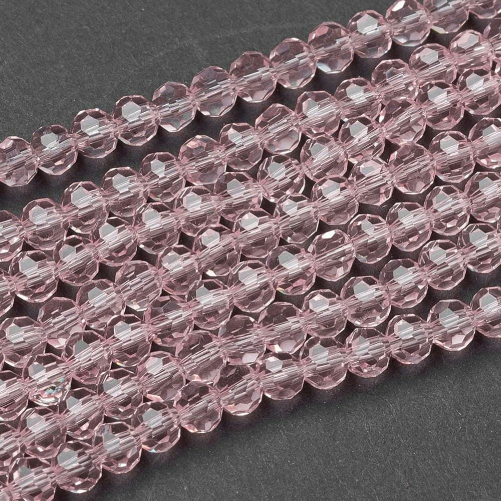 3133 glaspärla fasetterad rund 4mm misty rose