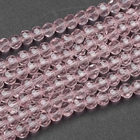 3133 glaspärla fasetterad rund 4mm misty rose