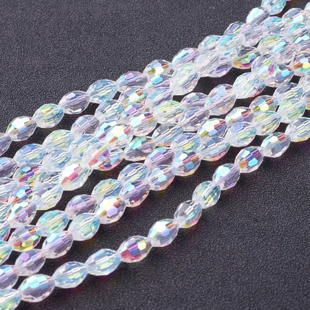 3140 Glaspärlor oval fasetterad 8x6mm