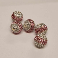 3334 fancy rhinestone boll för din penna 15mm randig rosa vit