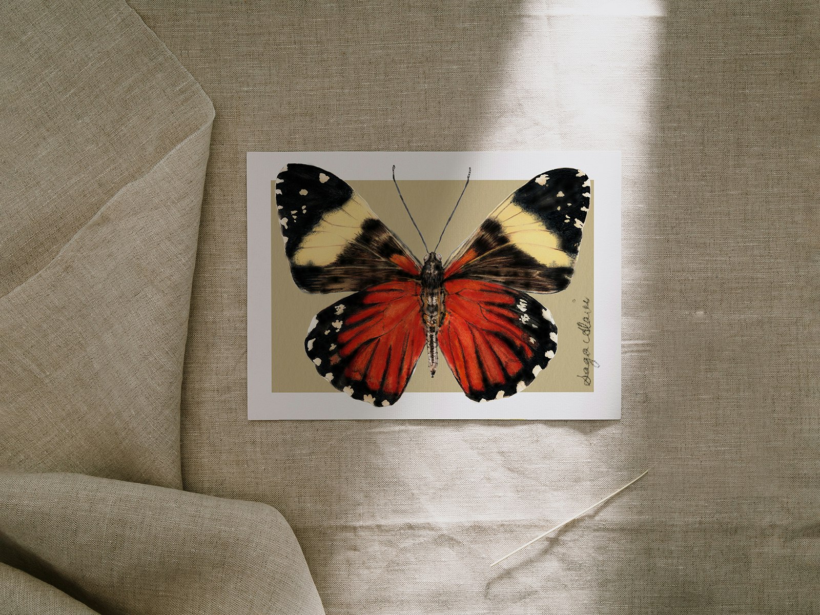 Fine Art Print "Röd Fjäril"