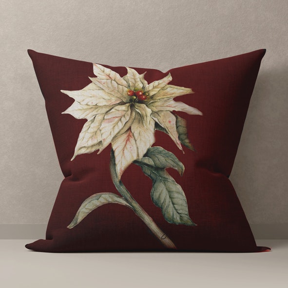 Kuddfodral "Vit Julstjärna" – GOTS-certifierad bomull 40*40 cm
