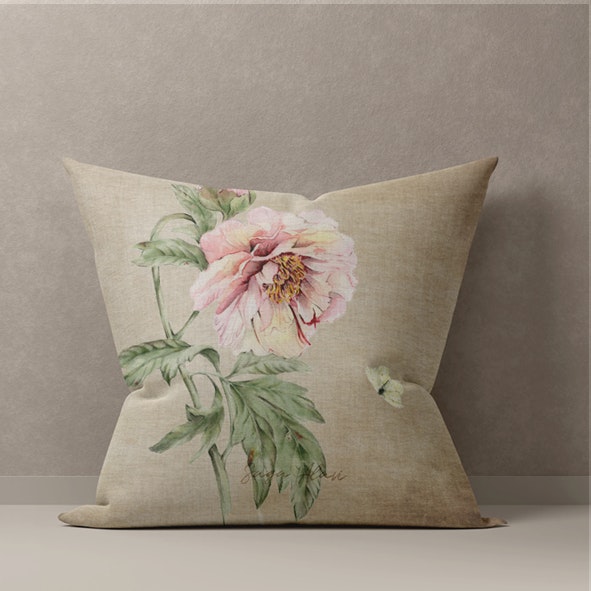 Kuddfodral  "Morgonlängtan" Beige – GOTS-certifierad bomull 40*40 cm