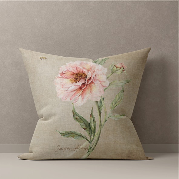 Kuddfodral  "Morgonlängtan" Beige – GOTS-certifierad bomull 40*40 cm