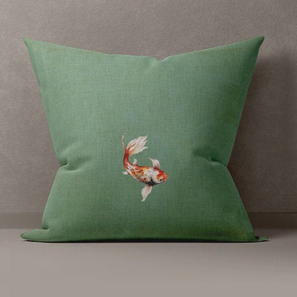 Kuddfodral "Koi Fisken" – GOTS-certifierad bomull 40*40 cm