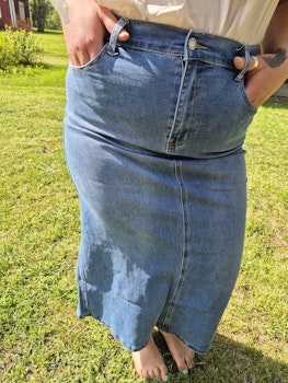 Jeans kjol lång