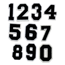Nummer / siffror - Svart (0-9)
