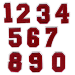 Nummer / siffror - 5,8 cm - Röd (0-9)