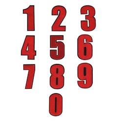 Röda Siffror (0-9) - 10,6 cm - Large